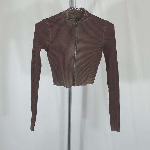 Cotton Citizen x Revolve 'The Ibiza' Brown Turtleneck Top Size M - Picture 2 of 6
